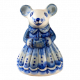 Мышка в платье малая (8 см) синяя =колокольчик= - Глиняные, гончарные изделия - ООО Гончар