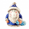 Дед Мороз - Гном 8 см фигурка синий - Глиняные, гончарные изделия - ООО Гончар