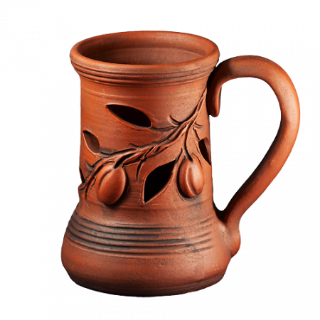 Щелкните для уменьшения или перетащите для перемещения Подст. для масла 16 см Оливки - Глиняные, гончарные изделия - ООО Гончар