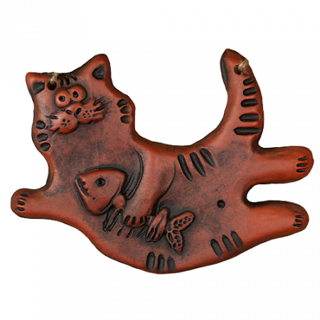 Кот с рыбой т.2 - Глиняные, гончарные изделия - ООО Гончар
