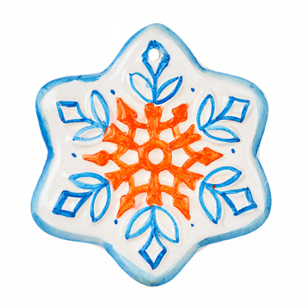 Украшение ёлочное Снежинка майолика - Глиняные, гончарные изделия - ООО Гончар