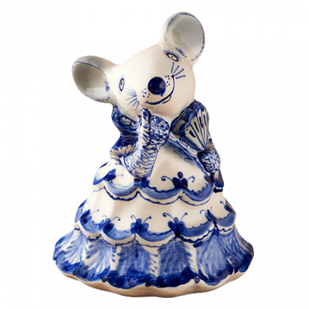 Мышка в платье 11 см (колокольчик) - Глиняные, гончарные изделия - ООО Гончар