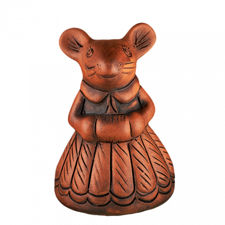 Мышка в платье малая (8 см) терр. =колокольчик= - Глиняные, гончарные изделия - ООО Гончар